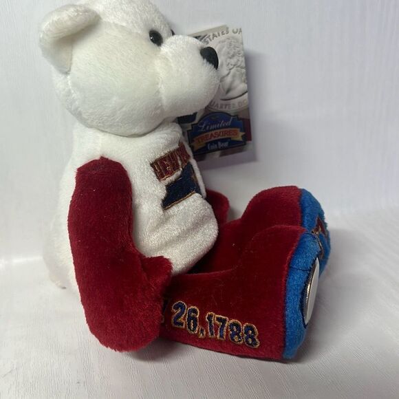 Vintage Collectible Limited Treasures Plush Coin Bear New York State Quarter - Picture 5 of 8